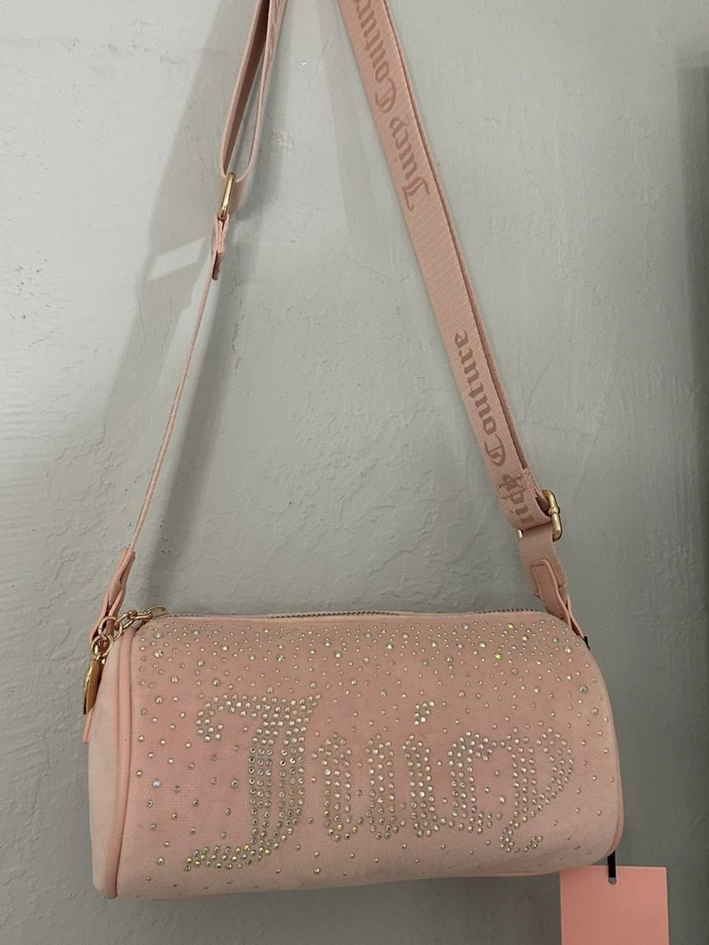 Juicy Couture Pink Crystal-Studded Crossbody Bag
